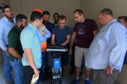 OKOndt Group's engineers train the customer's personnel from the USA  to operate single rail ultrasonic flaw detector UDS2-77 — on-site training, Miami, September 2019
