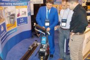 Demonstration of operation of the ultrasonic trolley UDS2-77 during the Traditional Annual ASNT Exhibition, Las Vegas, November 2019