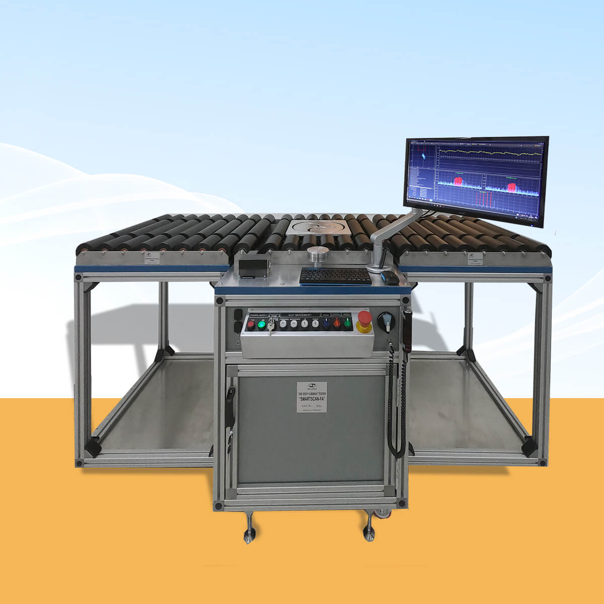 Aircraft wheel inspection system SmartScan with an enlarged table
