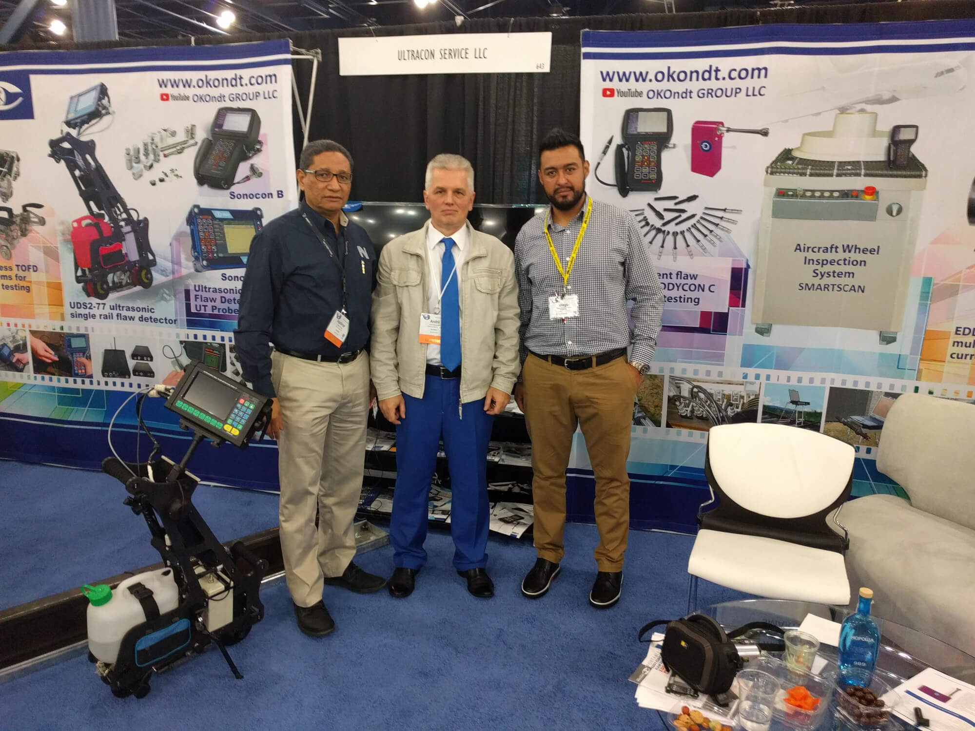Representative of OKOndt Group and the distributors at the company's booth at the Annual ASNT Exhibition — 2018, Houston, USA