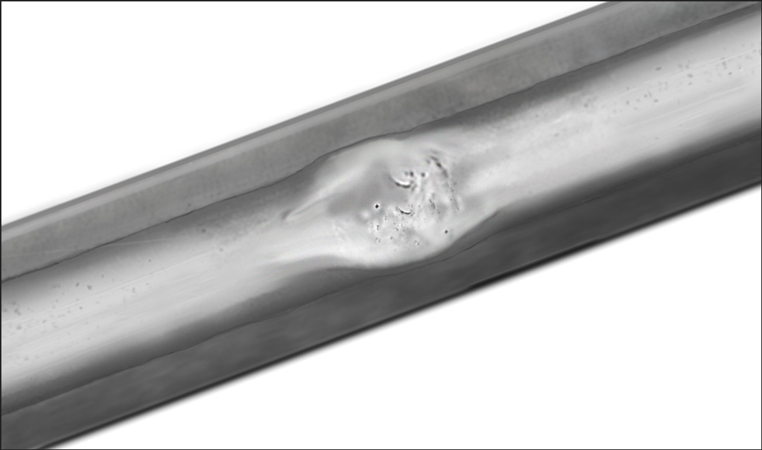 Rail squat defect on running surface with crack network