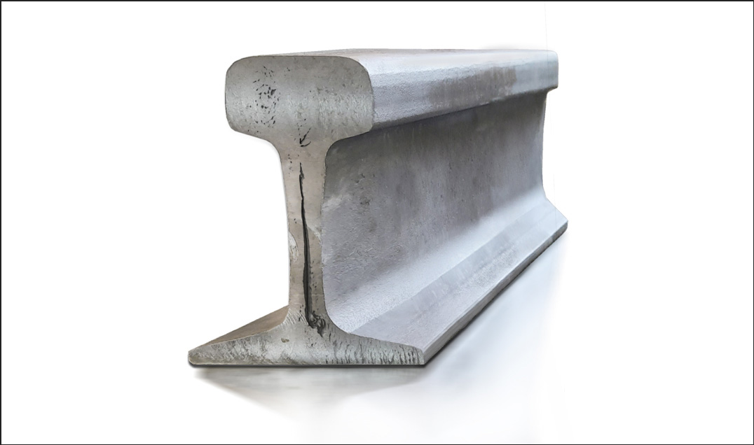 Longitudinal piping defect in rail web