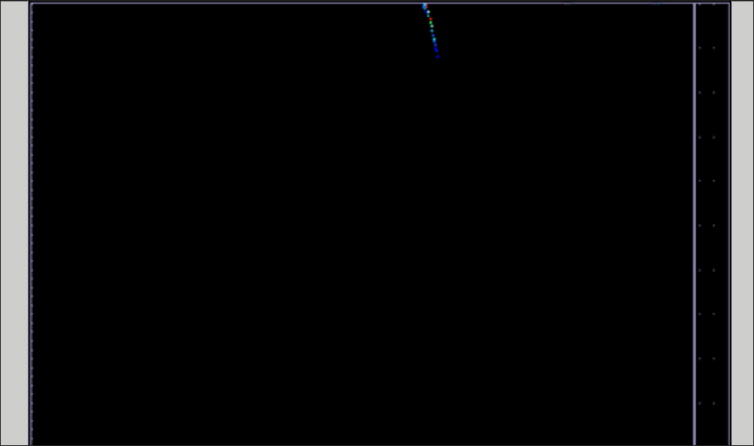 Ultrasonic B-scan showing transverse crack indication