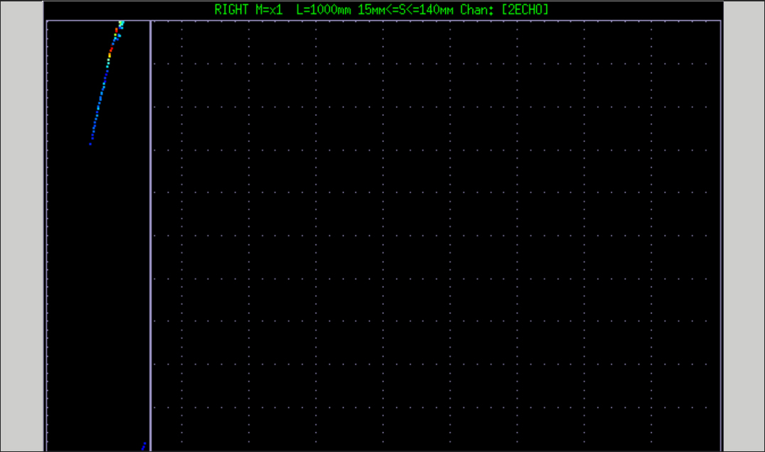 Inspection scan result showing head checking defect